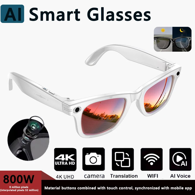 2025 Smart Glasses Photography Video AI Intelligent Interactive Translation Smart Sunglasses Bluetooth Call Music Play For IOS
