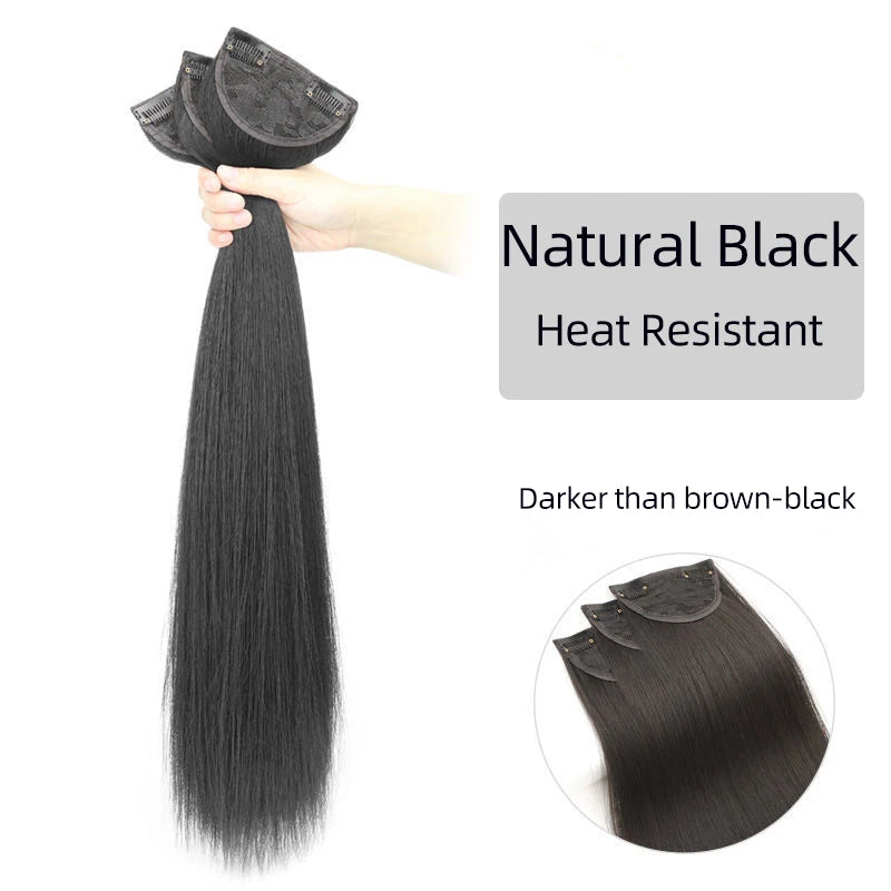 Aosiwig Synthetic Hair Extensions Long Straight Curly Wavy Natural Fake False Wig Female Clip In Hairpiece One Pieces for Women