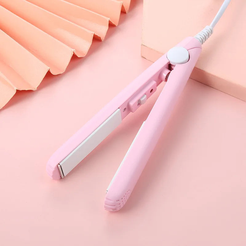New Mini Hair Straightener Flat Iron Ceramic Curling Iron Short Hair Portable Dual-Use Curler Hair Styling Care For Traveling