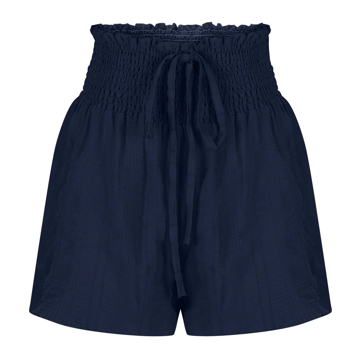 Women Casual High Waist Shorts Skirt Smocked Elastic Drawstring A-Line Flowy Short Skirt Pants Summer Solid Color Beach Skorts