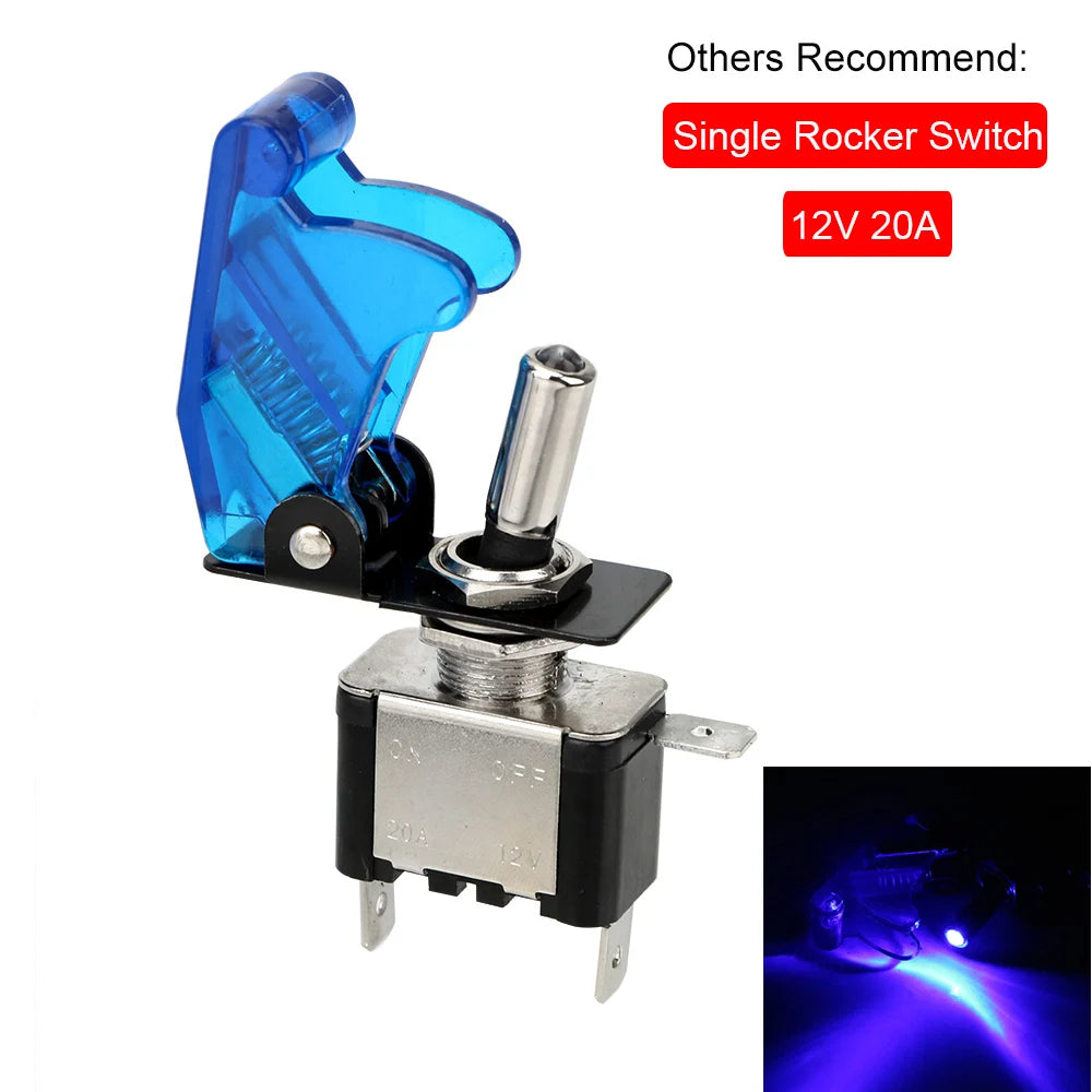 24V 12V Rocker Switch Panel Racing Car Start Button Ignition Starter Light Toggle 20A Fuse Accessories For Boat Truck Trailer RV