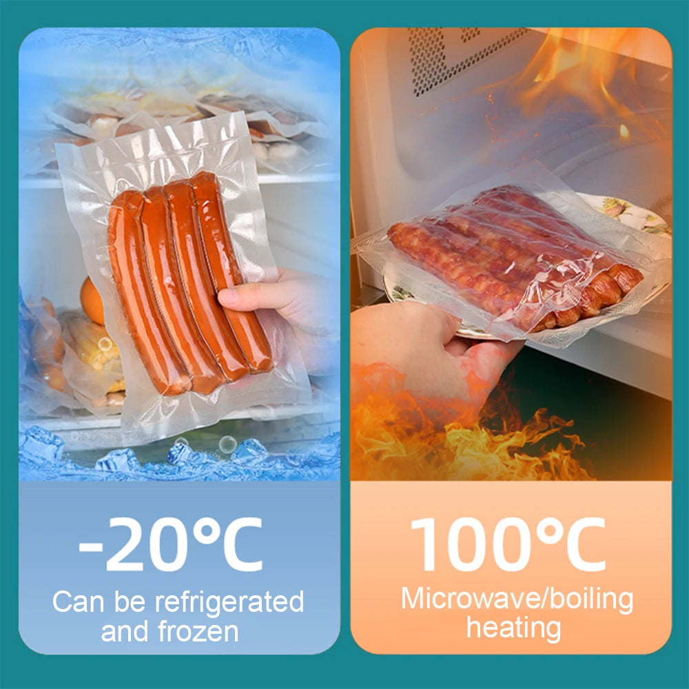 Food Vacuum Storage Packaging Bags for Vacuum Sealer Meat Fruit Vegetable Vacuum Packaging Bags 12/15/20/25/30cm 500cm/roll