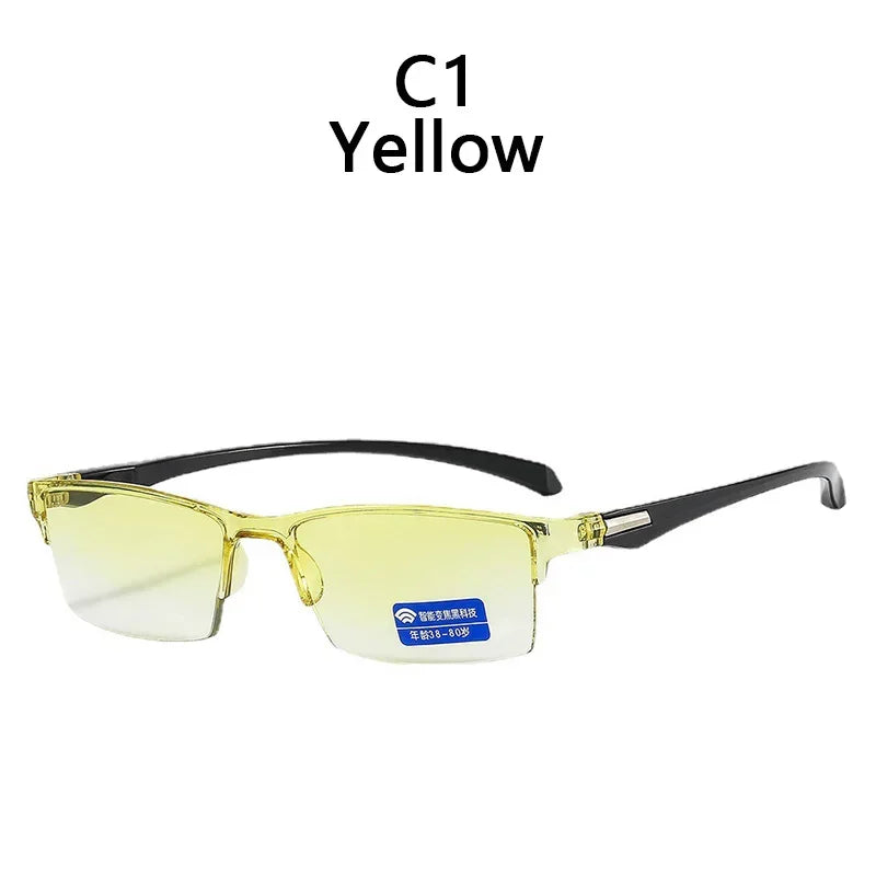 New Anti Blue Ray Reading Glasses Smart Automatic Zoom Reading Glasses Autofocus Power +1.0(100) ~ +7.0(700) Half-Rim Unisex
