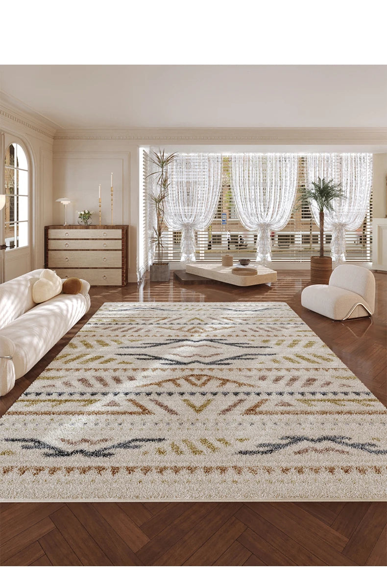 VIKAMA New Design Warm Wave Retro Winter Warm Non-slip Floor Mats Living Room Bedroom Sofa Washable Dirt-resistant Carpet