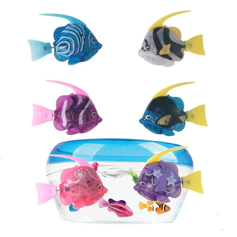 Flash Swimming Electronic Pet Fish Bath Toys for Children Kids Bathtub Battery Powered Swim Fishing Tank Decoration