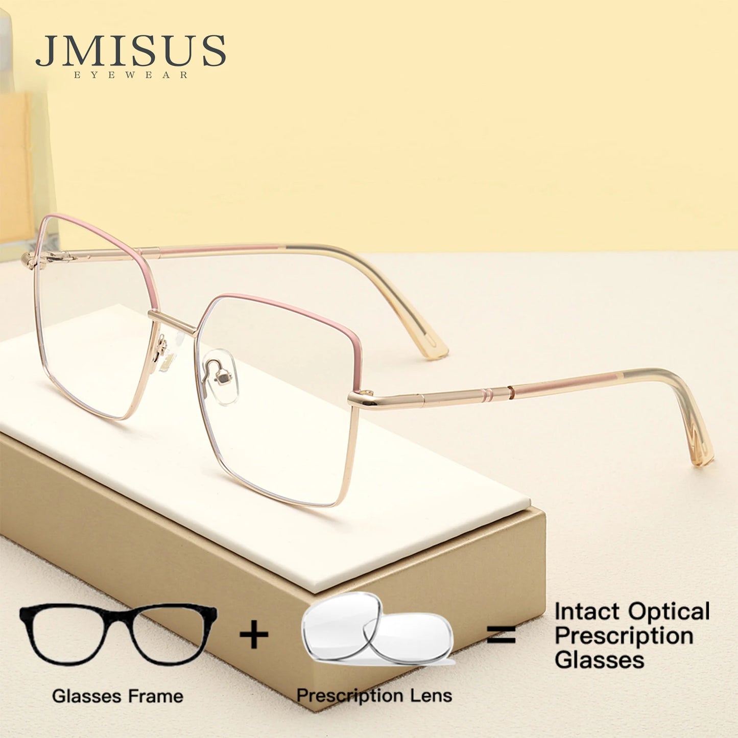 JMISUS Butterfly Prescription Glasses Woman Optical Eyeglasses for High-quality Metal Anti Blue Light Myopia Eyewear