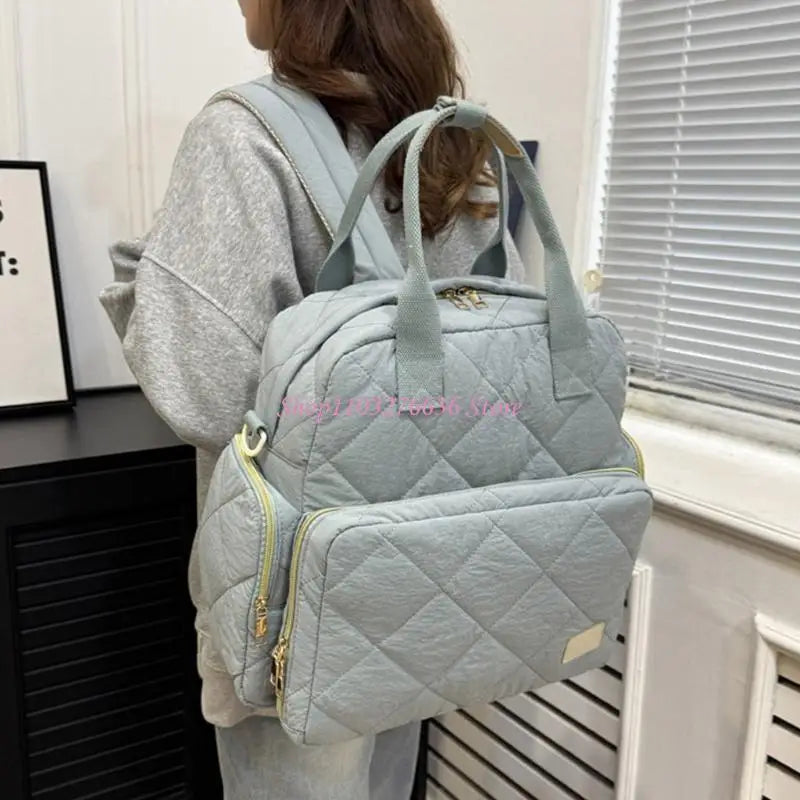 R6FD Diaper Bag Splashproof Wear Resistant Bag Handbag Large Capacity Mom Bag Travel Bag for Women Shoulder Bags Backpack
