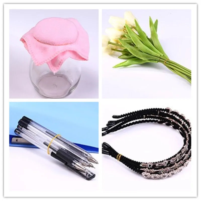 100Pcs Mini Rubber Bands Office Rubber Ring 16x1.4mm Soft Elastic Bands Stationery Holder Band Loop Home School Office Supplies