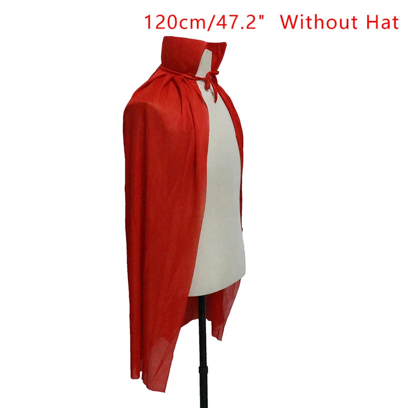 NEW Halloween Costume for men woman kids Female Girl Boy adult Death Scary Devil Role Red Black Vampire Long Cape Cloak Hooded