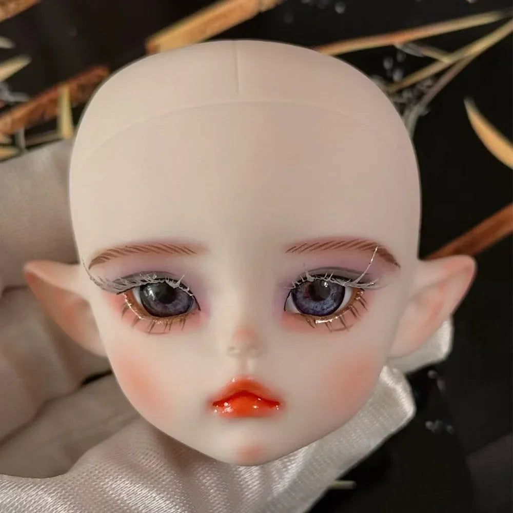 Cute 1/6 BJD Doll Head Handmade Elf Makeup Dolls White Eyelash 30cm Doll Kids Toy Gift Dolls for Girls