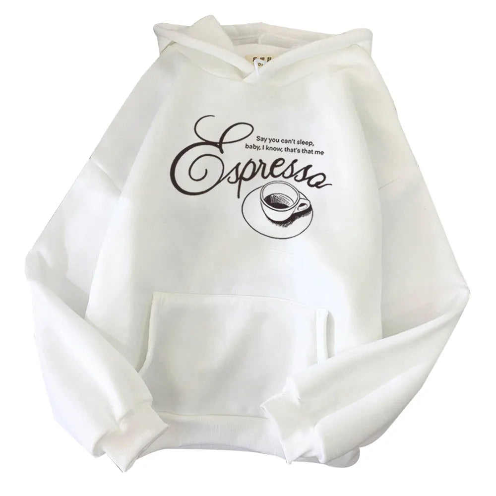 Sabrina Carpenter Espresso Hoodie Sabrina Carpenter Music Merch Fan Gift Unisex Harajuku Long Sleeve Sweatshirts