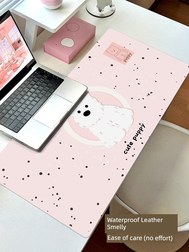 Huixiang Puppy Mouse Pad Oversized Girl Good-looking Office Computer Keyboard Desktop Station Table Mat Cute