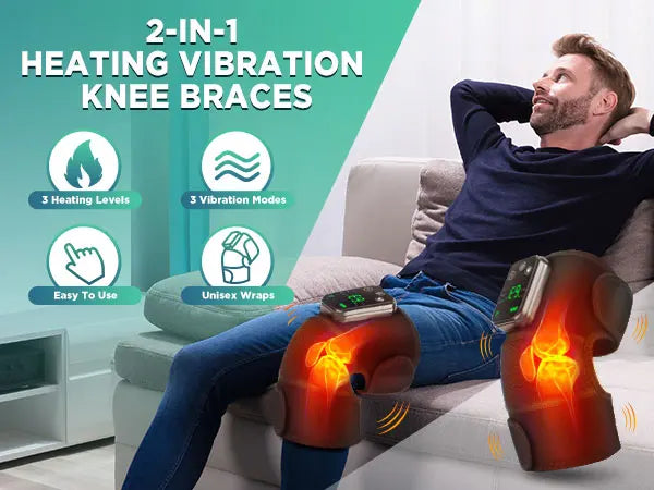 3 in 1 Heating Pad Shoulder Knee Elbow Brace for Arthritis Hot Compresss Joint Massage Strap Promote Blood Circulation Kneepad