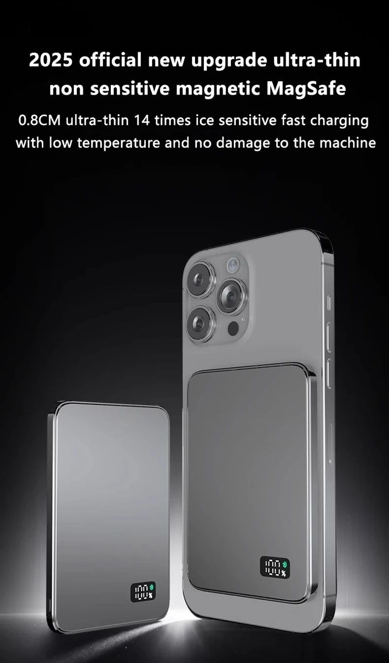 Lenovo 30000mah High-capacity Magnetic Wireless Fastcharging Powerbank Lightweight Portable For Air Travel With External Battery