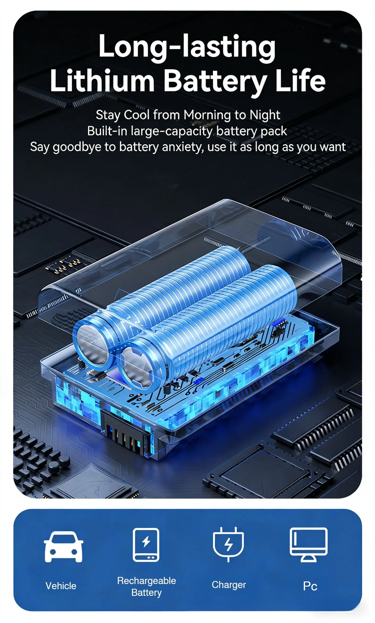 3-in-1 Telescopic Cool Fan USB Charing Folding Desktop Circulator 3-Speed No-Drill Wall Mount Electric Fan for Dorm Home Office
