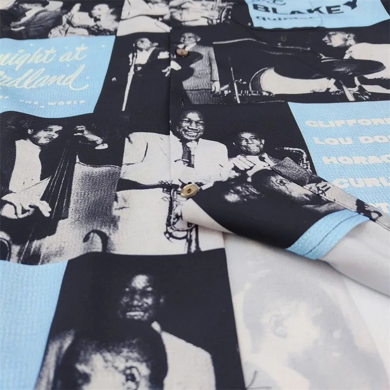 High-end Summer WACKO MARIA Solid Color Cursive wackomaria Embroidery Logo Simple Hawaii Short Sleeve Shirt