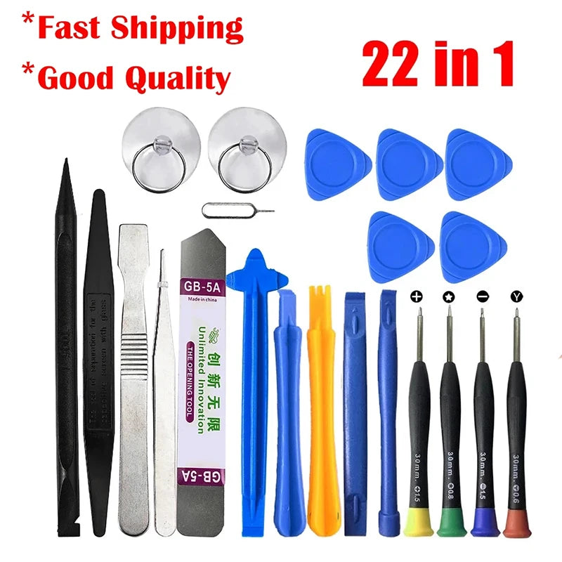 22 in 1 Mobile Phone Tools Kit Spudger Pry Opening Tool Screwdriver Set for iPhone 11 12 13 14 X XR XS 8 7 6S Hand Tools