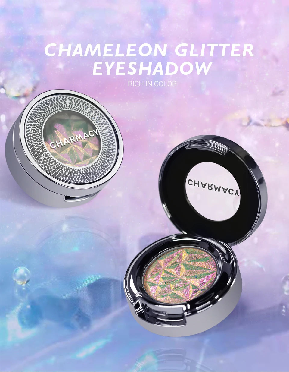 CHARMACY Multichrome Eyeshadow Palette High Pigment Waterproof Long Lasting Eye Shadow Makeup for Women