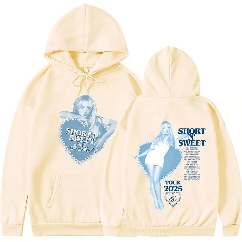 Sabrina Carpenter Tour 2025 Album Graphics Hoody Short N' Sweet Fashion Aesthetic Streetwears Unisex Casual High Street Hoodies