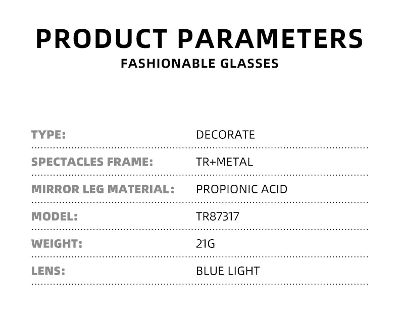 VICKY Fashion Geometric Square Large Frame Personalized Design Women's Anti-Blue Light Reading Glasses Customizable Prescription