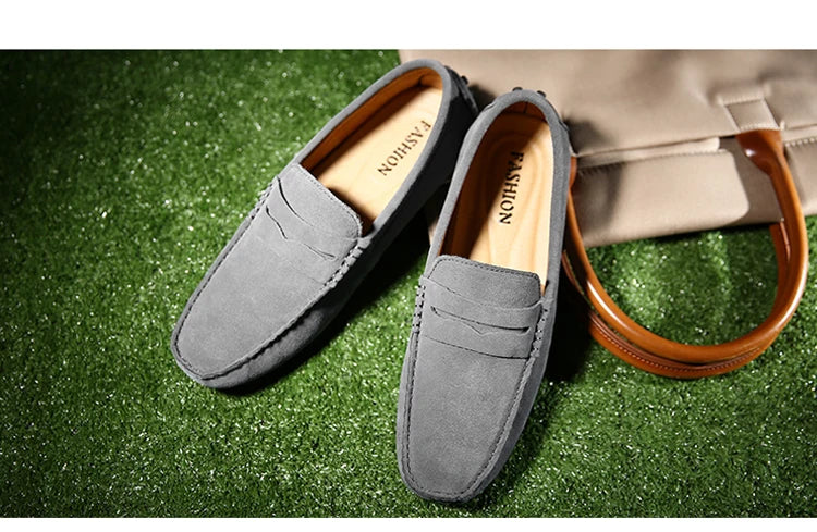 Men's Casual Fashion Genuine Leather Loafers Moccasins Slip-On Driving Shoes 38-50 Size Range Male Flats Comfort Footwear