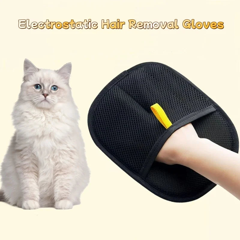 Pet Hair Removal Gloves Double-sided Static Cleaning Grooming Glove Reusable Sofa Carpets Cat Dog Hair Mitts Tool 1~100PCS