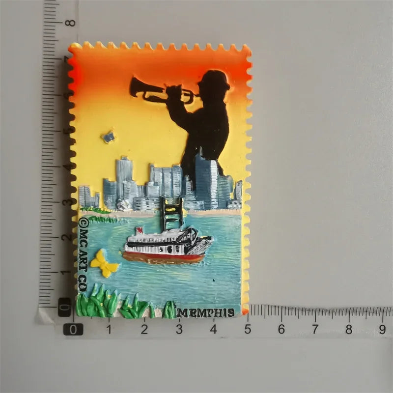 World Tourism Fridge Magnet Souvenir USA Las Vegas Florida Cultural Landscape Refrigerator Stickers Gift Set Home Decoration