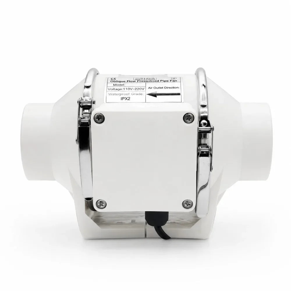 4/5/6 Inch Exhaust Flue Fan Remote Control Mixed Flow Inline Fan 220V High Speed Quiet Exhaust Fan For Home Vents