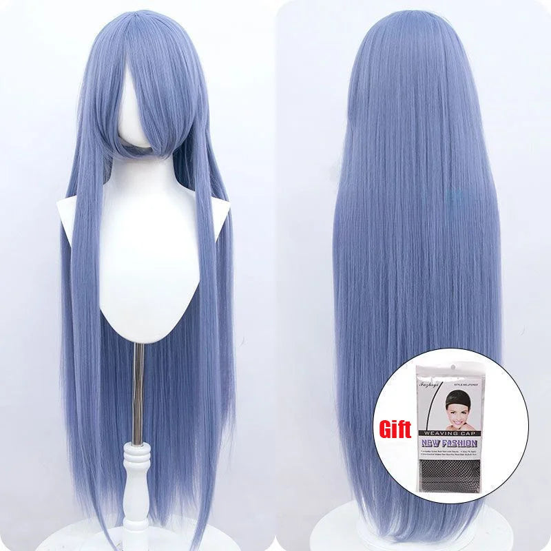 Snoya 100cm synthetic long straight cosplay wig with bangs Heat Resistant hair Anime pink blonde red purple women wig