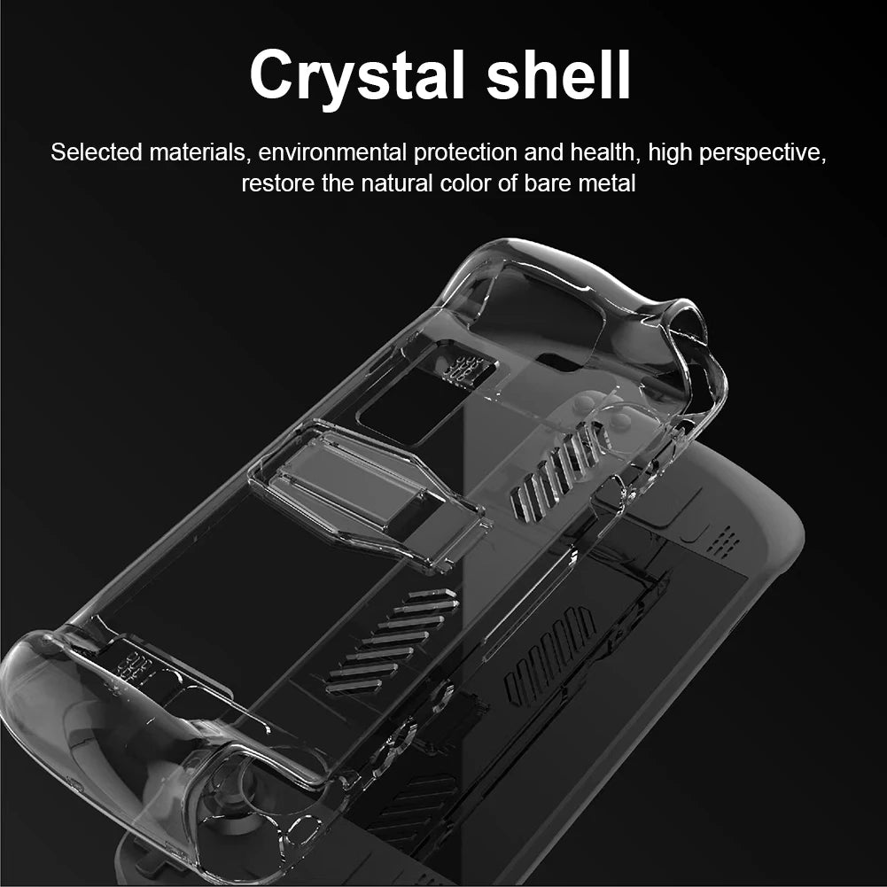 Hard PC Crystal Clear Protective Cover Anti Slip Transparent Host Split Cases Accessories Detachable with Support for Steam Deck