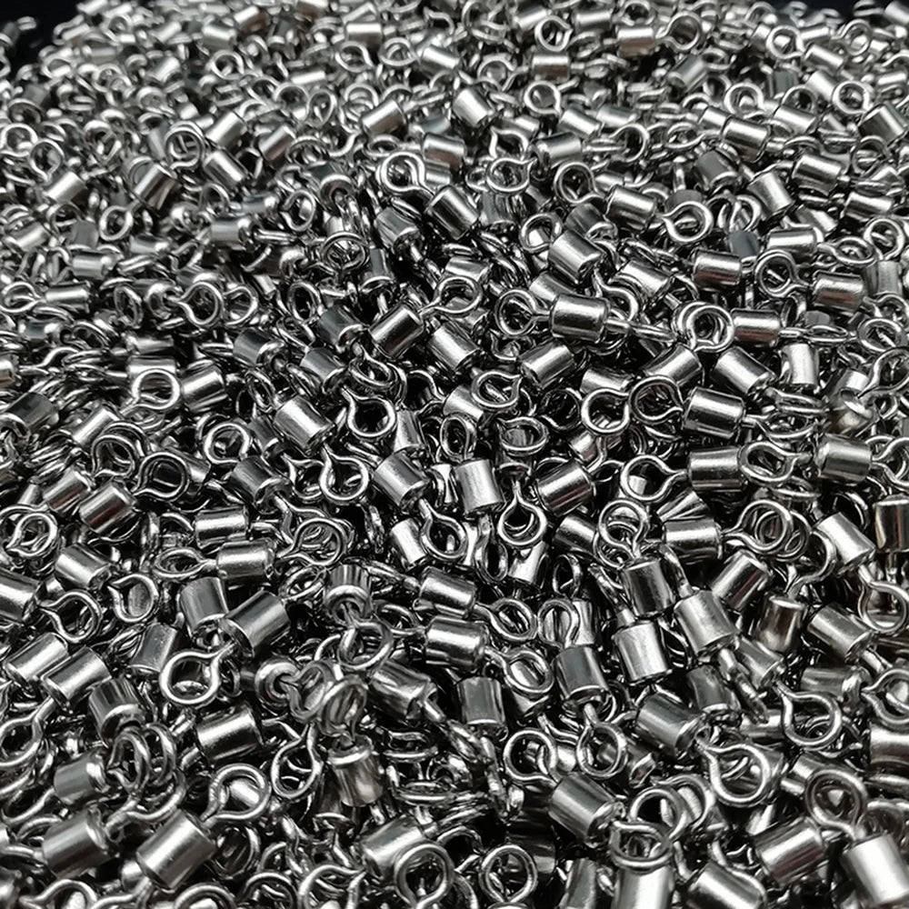 2000pcs Copper Fishing Swivel Bearing Rolling Swivel Connector Black White Lure Link Fishing Tackle Supplies Accessories Pesca