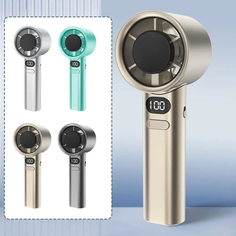 Portable Hand Fan , 120 Wind Speeds, Mini Bladeless Handheld Fan, USB Rechargeable Personal Highspeed Fans, Electric Eyelash Fan