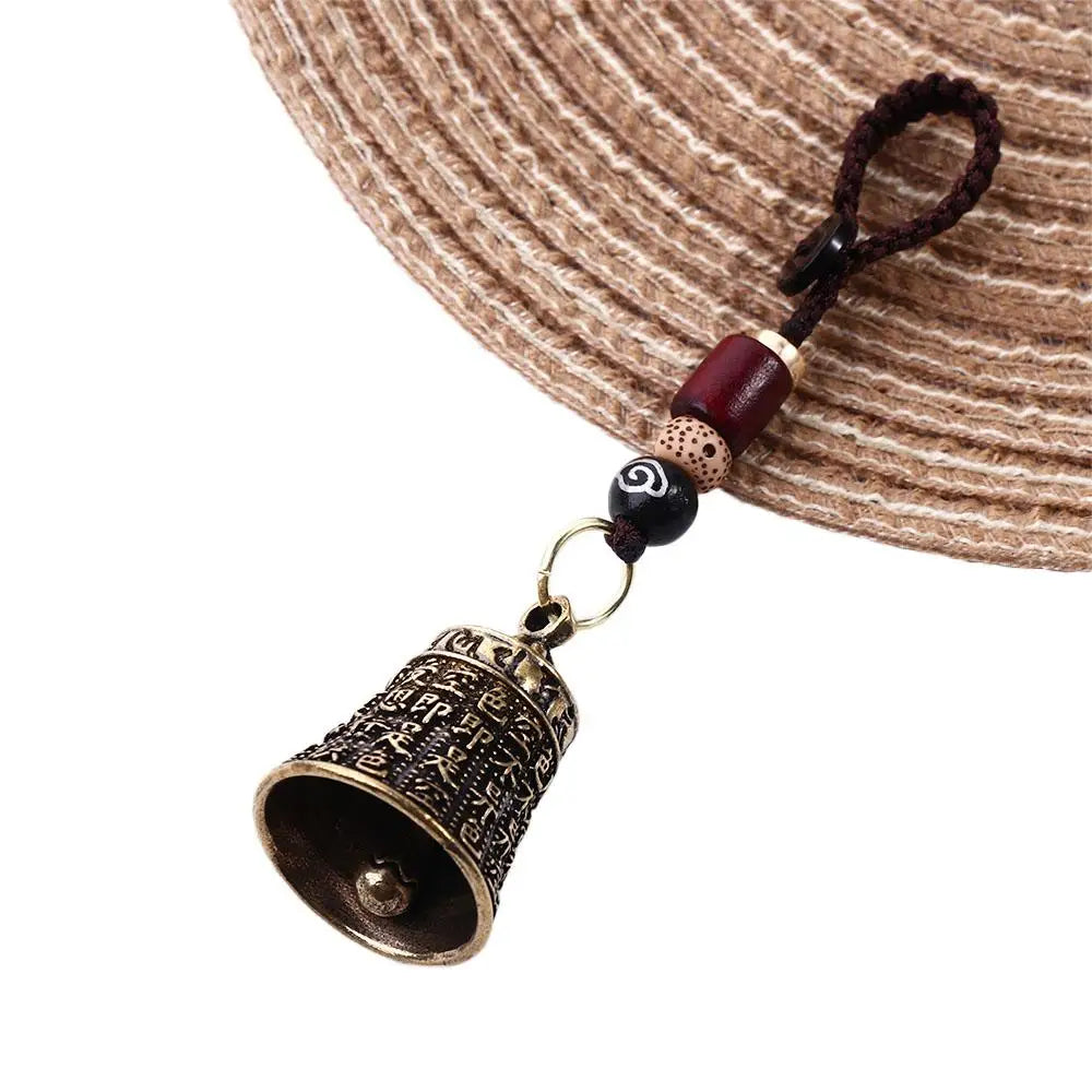 Interior Accessories Tibetan Buddhism Lucky Rope Brass bell Scripture Sutra Key Rings Car Key Chain Keyfob Car Key Chain