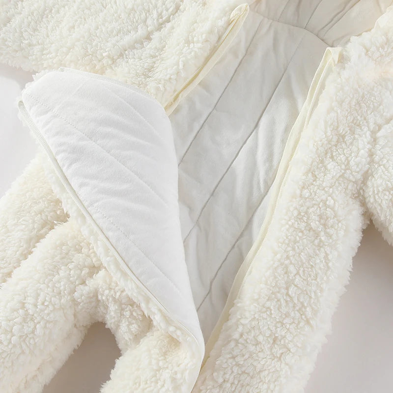 LILIGIRL Winter Newborn Baby Jumpsuit Thicken Baby Girls Romper Cotton Warm Infant Bodysuit Soft  Snow Wear Jacket 0-12 Months