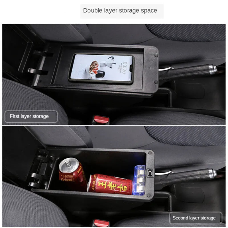 For Honda Jazz Armrest For Honda Fit Jazz 3 2014-2019 Car Armrest Box Car Storage Box Retrofit Accessorie Simple installation