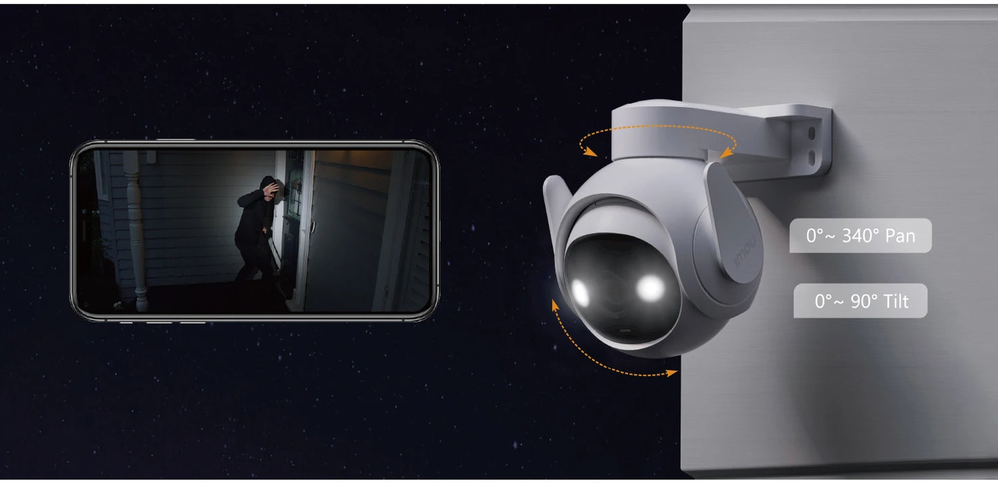 IMOU Cruiser 2 3/5MP Outdoor PTZ WiFi Camera IP66 Weatherproof Camera Two Way Talk Colorful Night Vision Human Vehicle Detection