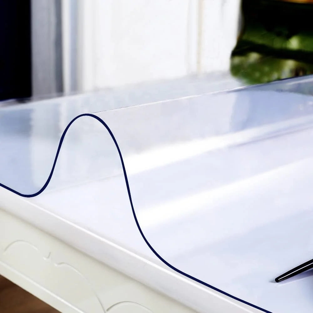 1.0+1.5mm PVC Transparent Tablecloth, Heat-Resistant, Waterproof and Oil-Proof Table Mat