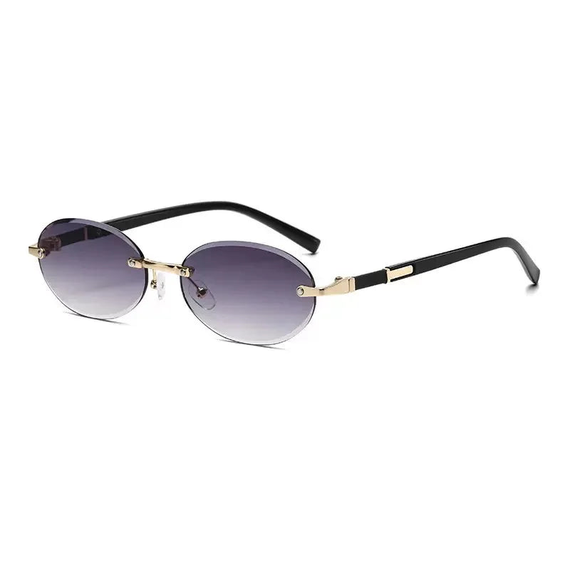 Trendy Rimless Small Rectangle Sunglasses Men Women Fashion Luxury Brand Square Frameless Sun Glasses Retro UV400 Shades Goggles