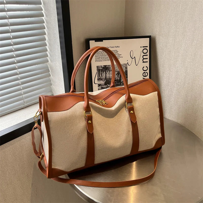 Fashion Travel Bags Women's Canvas Handbags Business Duffels Bags Vintage Fitness Gym Bags Business Trip
