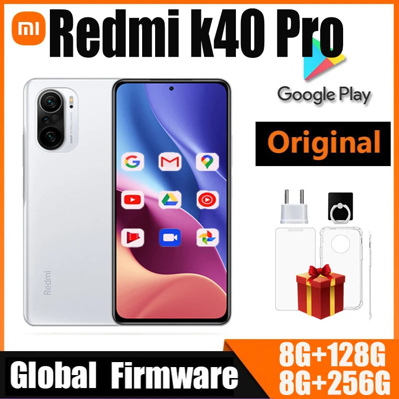 Global Version Xiaomi Redmi K40 Pro Smartphone cecular Snapdragon 888 6.67inch 120Hz E4 AMOLED Display 64MP 33W Fast used phone