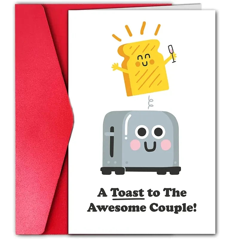 1pc, Wedding card Funny wedding Card, Bride and Groom, A toast to the wedding couple.