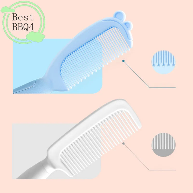(BBQ4)2Pcs/Set Cute Kids Baby Small Hair Brush and Comb Set for Newborns & Toddlers Baby Brush Soft Bristles Baby Hair Care Gift