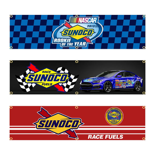 60X240cm Sunocos racing car Banner Flag Polyester Printed Garage or Outdoor Decoration Tapestry
