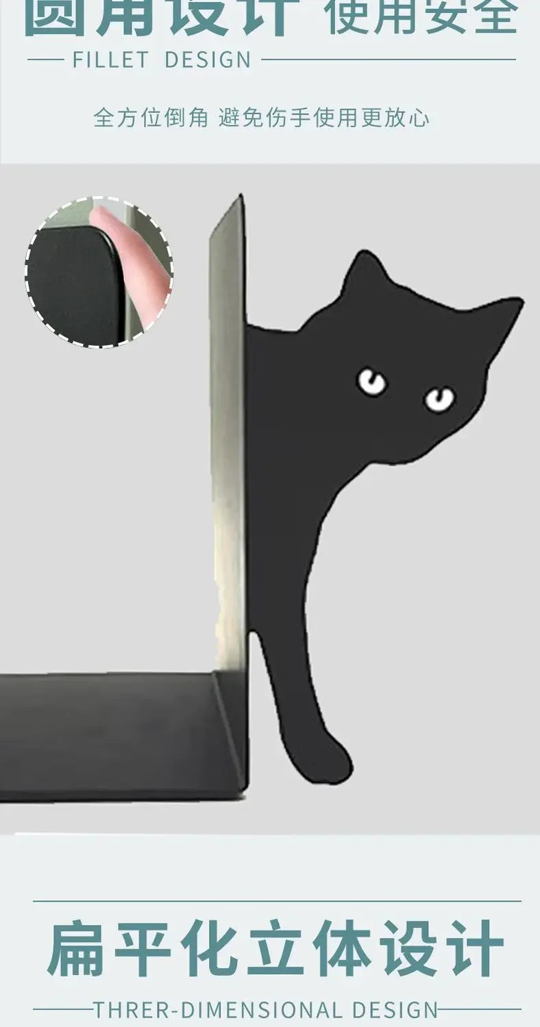 Cute cat stationery bookends desk organizer book stand holder human evolution Creative interesting office accessories book ends