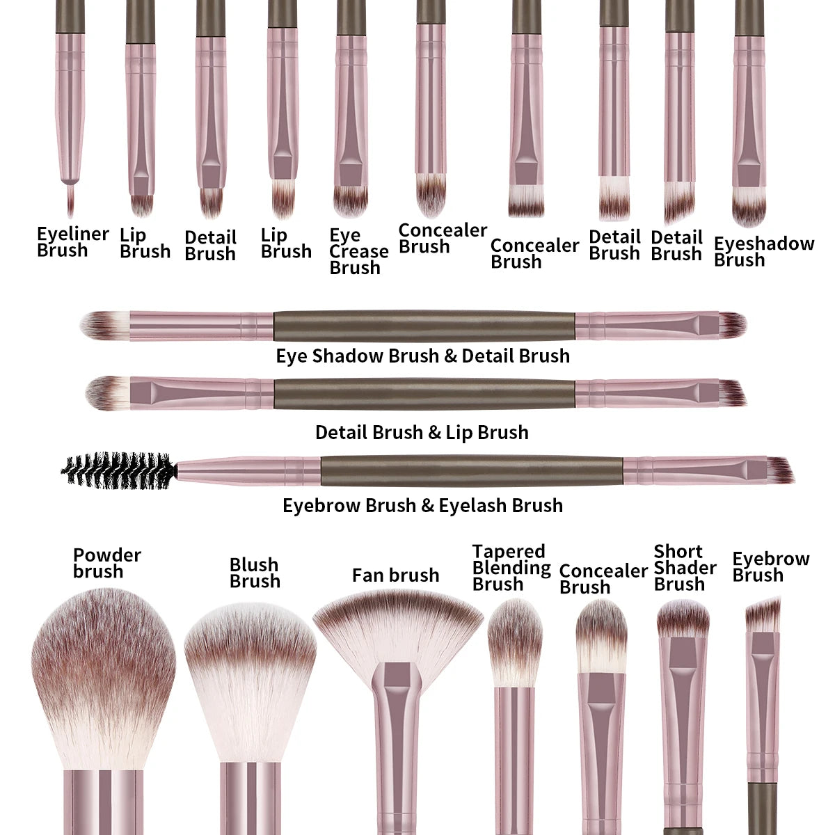MAANGE 50pcs Makeup Kit 20pcs Professional Makeup Brush Set 25pcs Air Cushion Puffs Eyelashes Curled 4pcs Wash Accessories Gift
