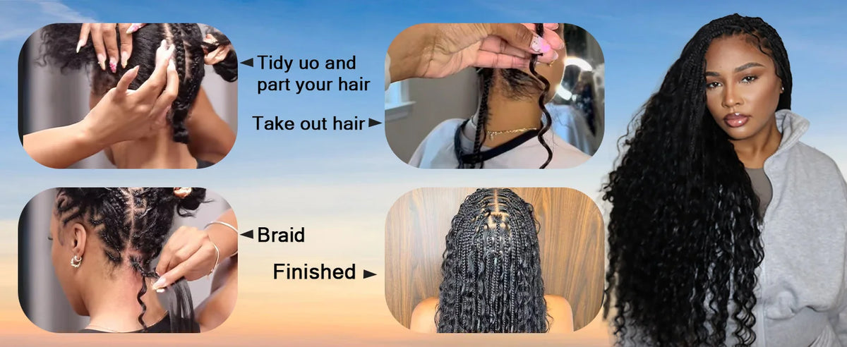 4/27# 99J# Colored Human Hair Boho Braiding Hair 50g/bundle Deep Wave Brazilian Human Braiding Hair for Black Women