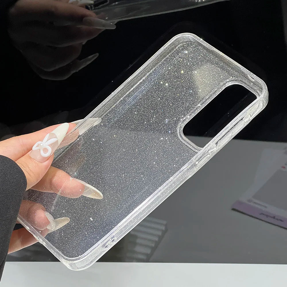 Luxury Bling Glitter Clear Case For A55 5G A56 A36 A54 A15 A16 A24 A25 A12 A05 A06 A05s Shockproof Transparent TPU Cover Funda