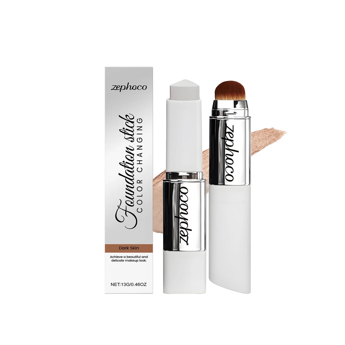 2-in-1 Color-Changing Foundation Stick Liquid Hydrating Matte Concealer Lightweight Moisturizing Brightening Translucent Makeup