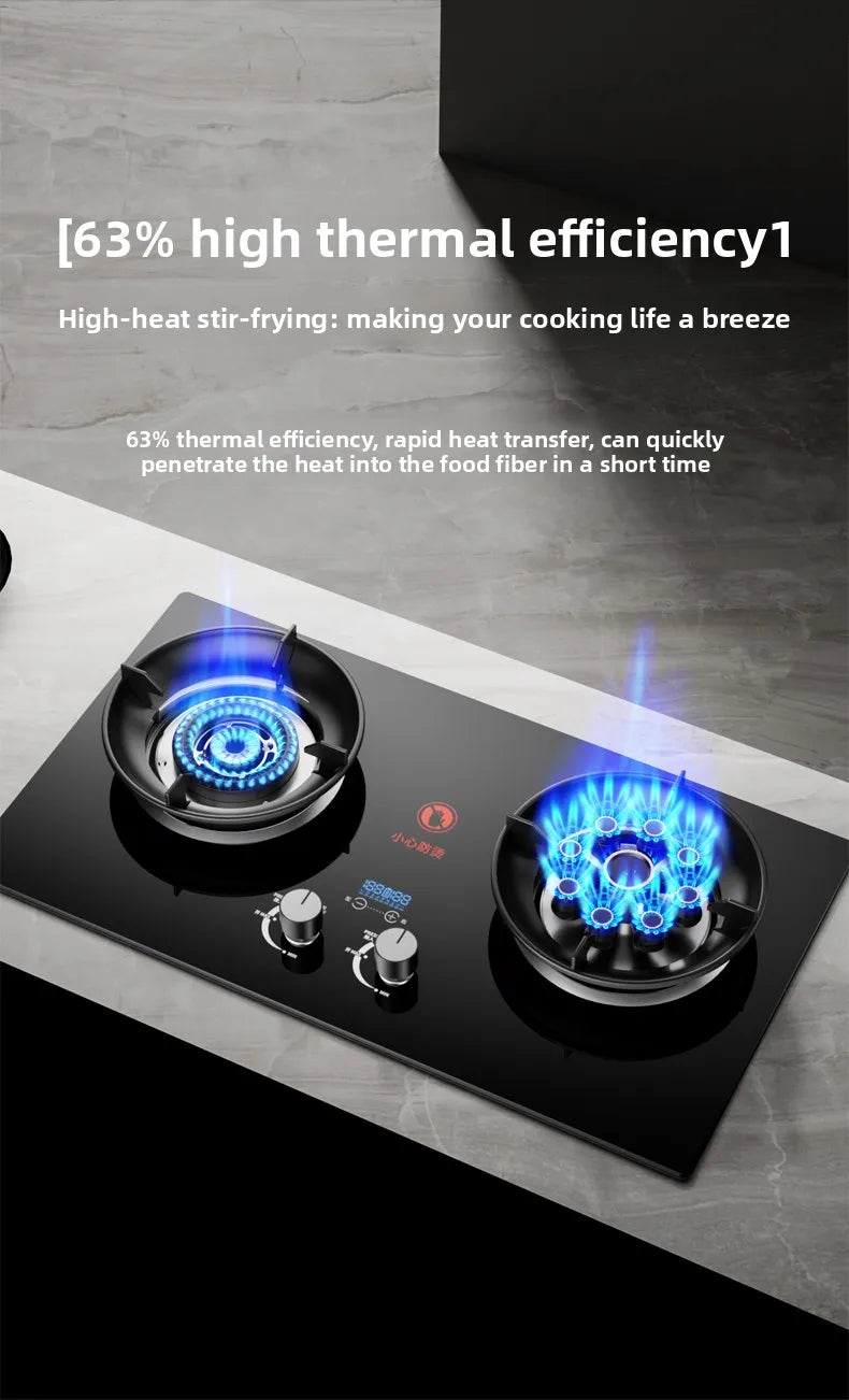 Gas stove, double burner, household LPG tabletop/natural gas stove, high-power built-in gas stove