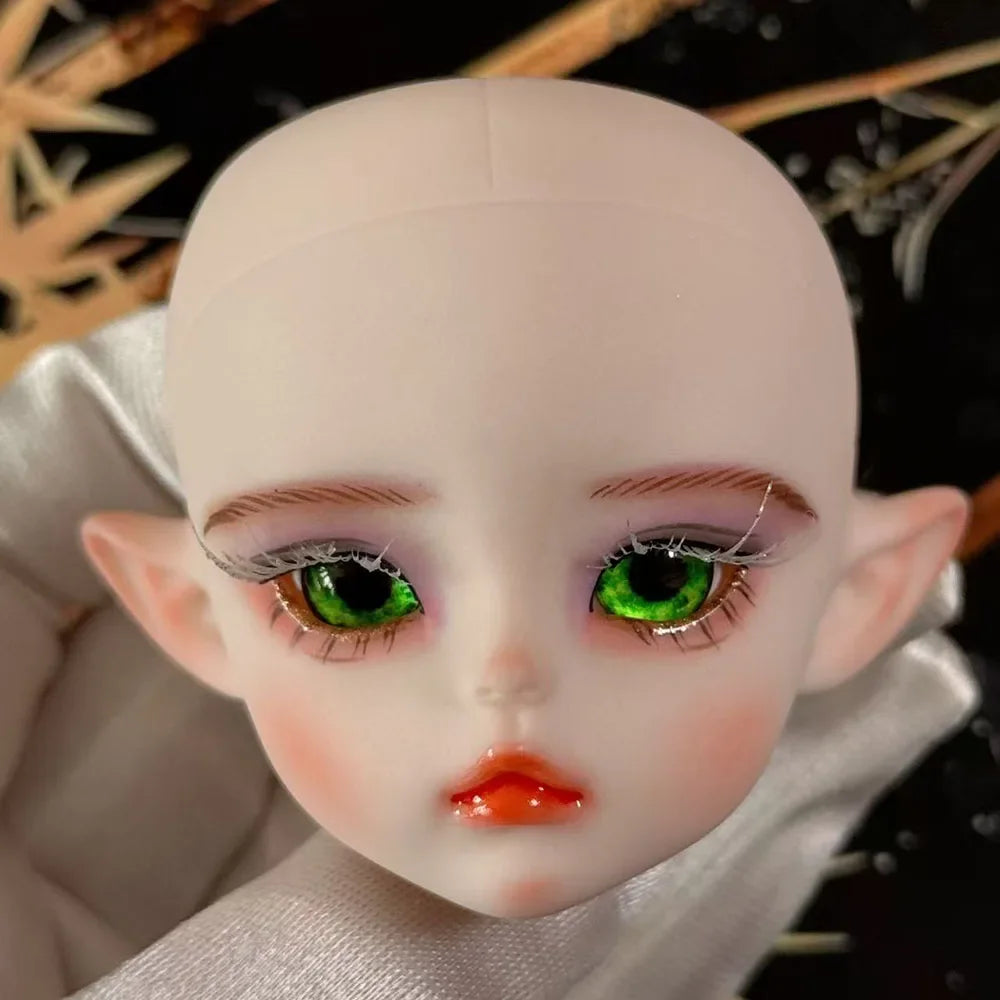 Cute 1/6 BJD Doll Head Handmade Elf Makeup Dolls White Eyelash 30cm Doll Kids Toy Gift Dolls for Girls